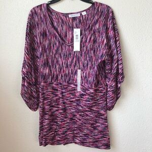 NWT Passports V Neck Sweater Top Size M